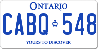 ON license plate CABQ548