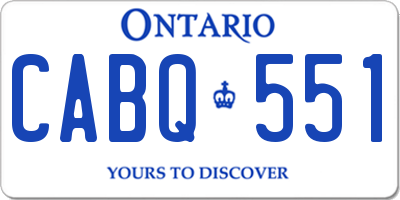 ON license plate CABQ551