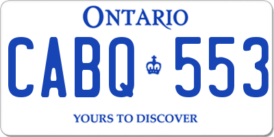 ON license plate CABQ553