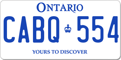 ON license plate CABQ554