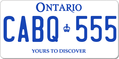 ON license plate CABQ555