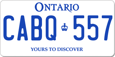 ON license plate CABQ557