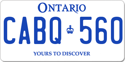 ON license plate CABQ560