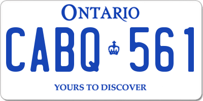 ON license plate CABQ561