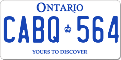 ON license plate CABQ564