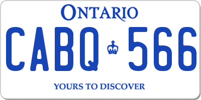 ON license plate CABQ566