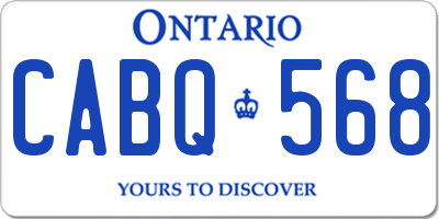 ON license plate CABQ568