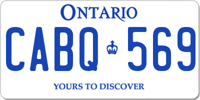 ON license plate CABQ569