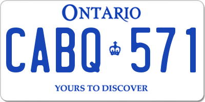 ON license plate CABQ571