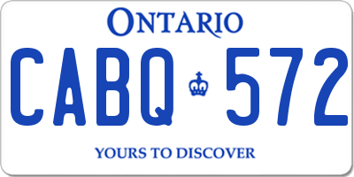 ON license plate CABQ572