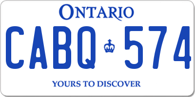 ON license plate CABQ574