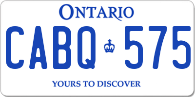 ON license plate CABQ575