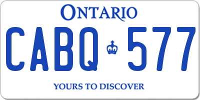 ON license plate CABQ577