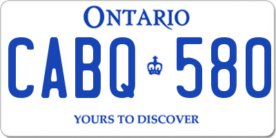 ON license plate CABQ580