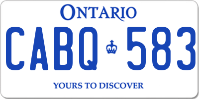 ON license plate CABQ583