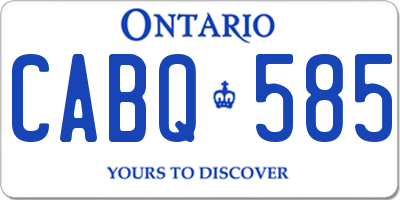 ON license plate CABQ585