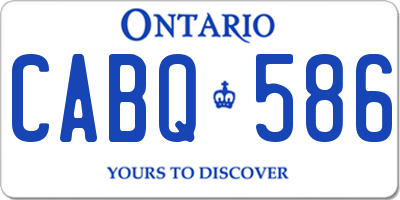 ON license plate CABQ586