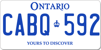 ON license plate CABQ592