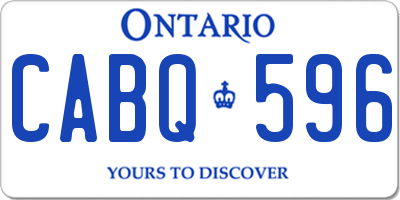 ON license plate CABQ596