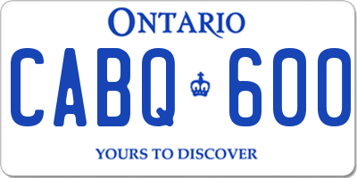 ON license plate CABQ600