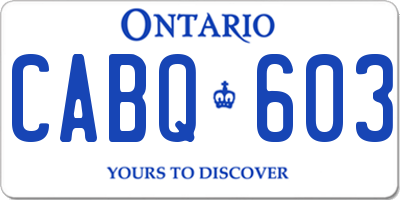 ON license plate CABQ603