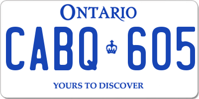 ON license plate CABQ605