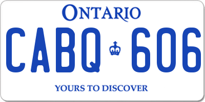 ON license plate CABQ606