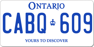 ON license plate CABQ609