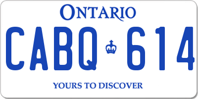 ON license plate CABQ614