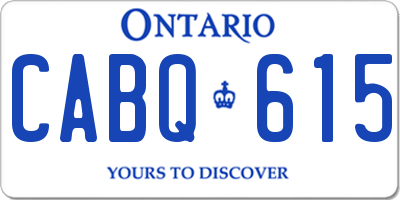 ON license plate CABQ615