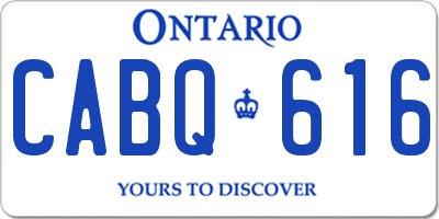 ON license plate CABQ616