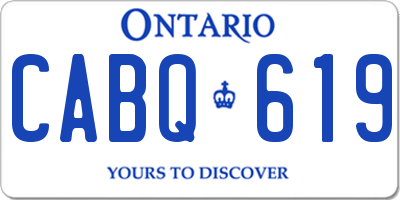 ON license plate CABQ619