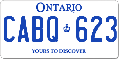 ON license plate CABQ623