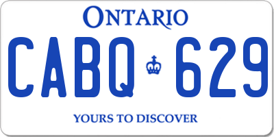 ON license plate CABQ629