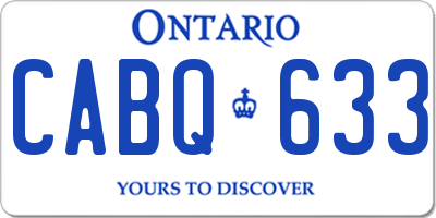 ON license plate CABQ633