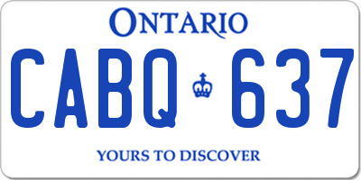 ON license plate CABQ637