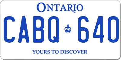 ON license plate CABQ640