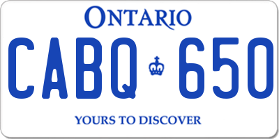 ON license plate CABQ650