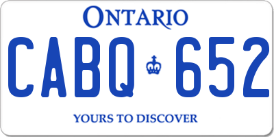 ON license plate CABQ652