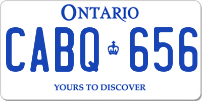 ON license plate CABQ656