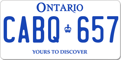 ON license plate CABQ657