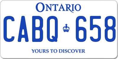 ON license plate CABQ658