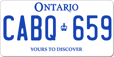 ON license plate CABQ659