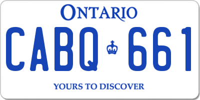 ON license plate CABQ661