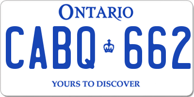 ON license plate CABQ662