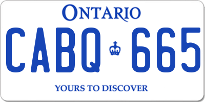 ON license plate CABQ665