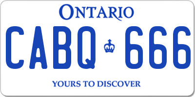 ON license plate CABQ666