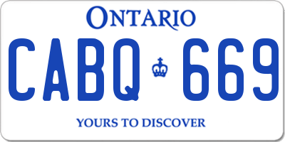 ON license plate CABQ669