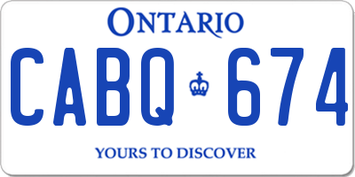 ON license plate CABQ674