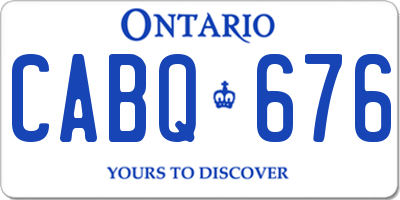 ON license plate CABQ676